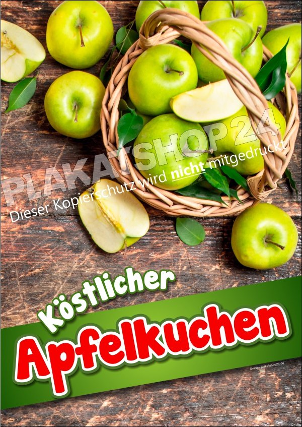 Apfelkuchenposter für Bäckerei/Konditorei