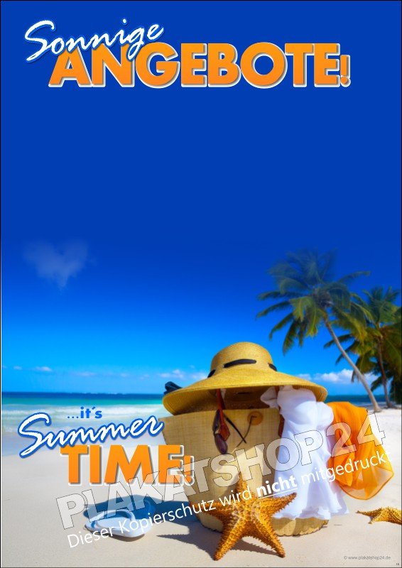 Summer Time-Poster für spezielle Angebote im Sommer