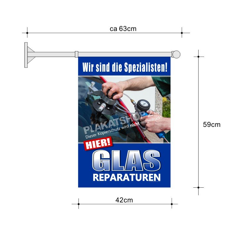Autowerkstatt-Fahne für Autoglas-Reparaturen