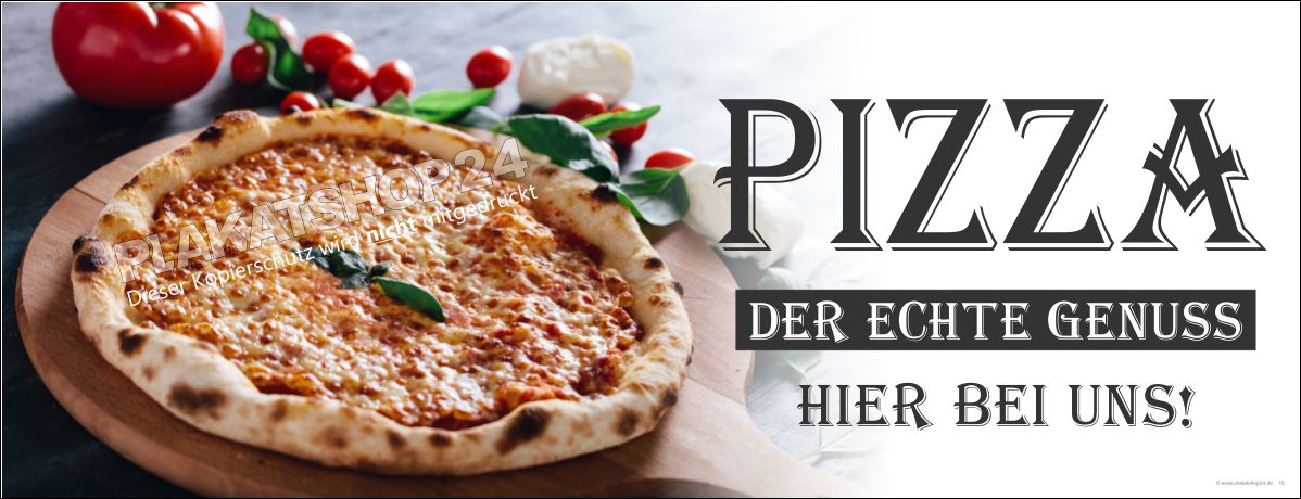 Werbebanner Pizza mit Foto neapolitanische Pizza