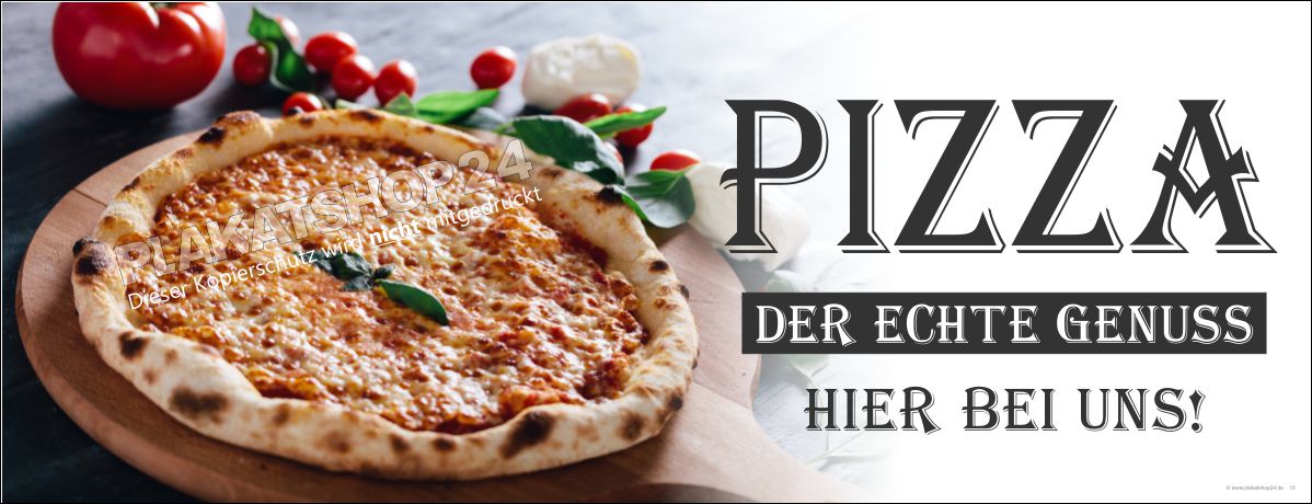 Werbebanner Pizza mit Foto neapolitanische Pizza Werbebanner Pizza mit Foto neapolitanische Pizza