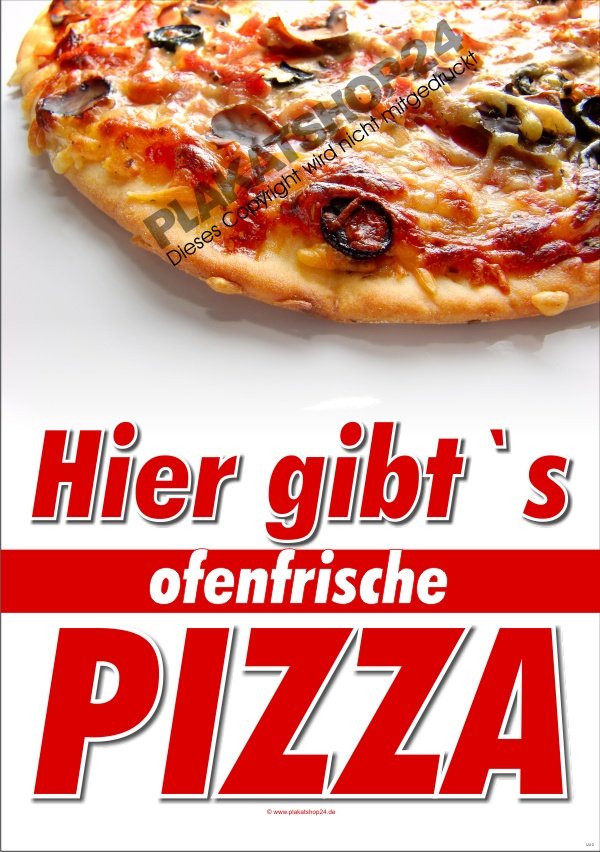 Pizzaplakat für Werbung in Pizzeria und Gastronomie