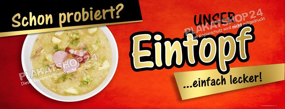 Eintopfbanner Reklame Mittagstisch