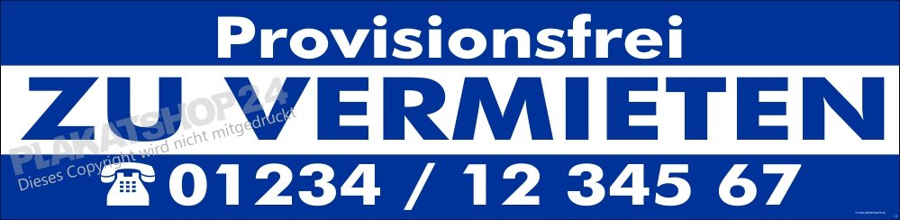 Aufkleber provisionsfrei zu vermieten