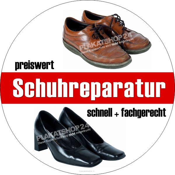 0a67d4b8006c06edd62c84f5503e1275 Klebefolie für Schuhreparatur-Werbung