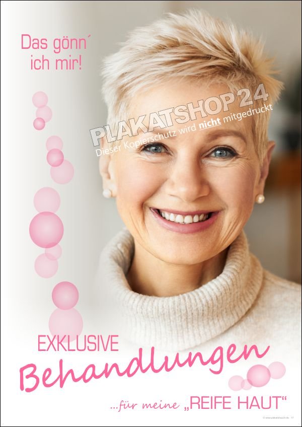 Kosmetikplakat passende Hautpflege im Alter