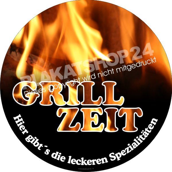 Schaufenster-Aufkleber Grillzeit als Werbung für die Grillsaison