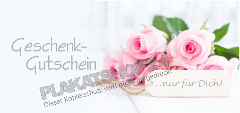 Wunderschöner Geschenkgutschein mit Rosenmotiv