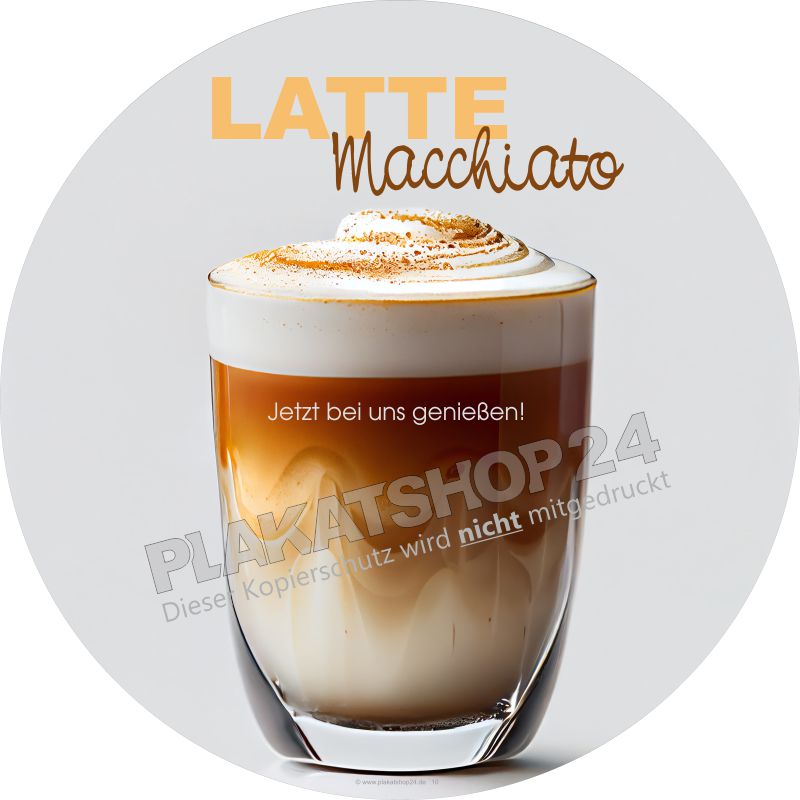 Aufkleber Latte Macchiato für Caféwerbung