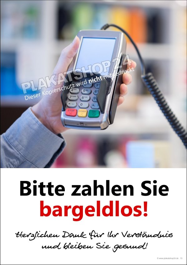 plakat-bargeldlos-bezahlenUNrn7w4K80Gy7 Plakat Bitte bargeldlos bezahlen