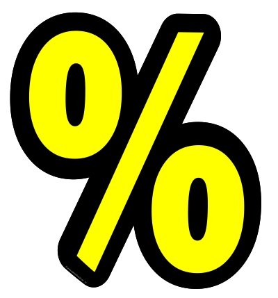 Prozent-Aufkleber in schwarz-gelb