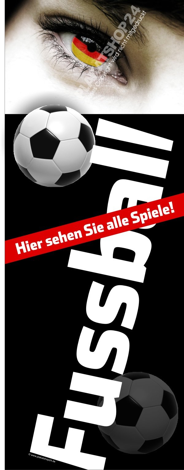 Werbebanner Fussball als Reklame z.B. für Fussball-EM und Fussball-WM
