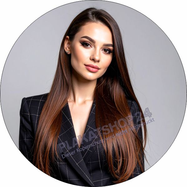 Friseuraufkleber - Damenfrisur lange dunkle Haare Friseuraufkleber - Damenfrisur lange dunkle Haare