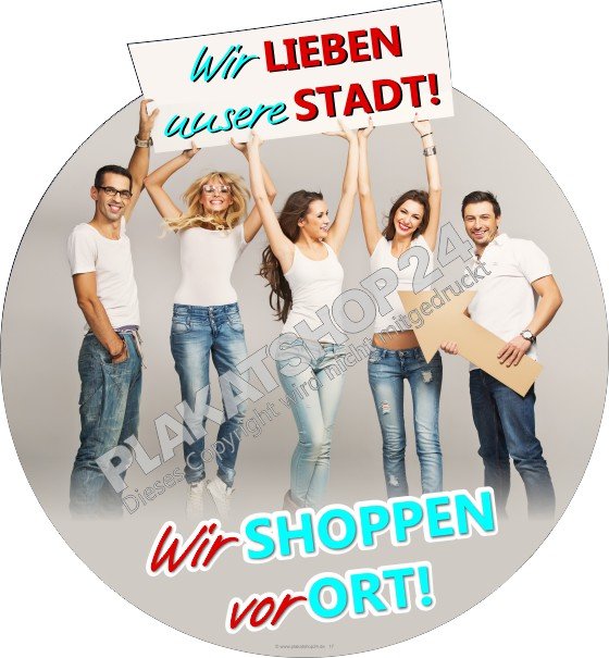 Werbefolie Wir kaufen vor Ort