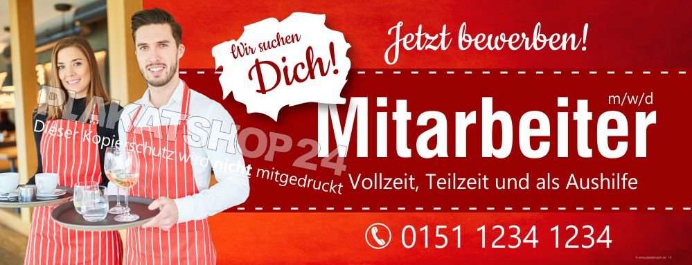 Banner Mitarbeiter Gastronomie gesucht