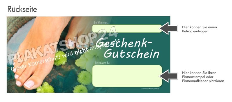 Geschenk-Gutschein für Fußpflege und Podologie