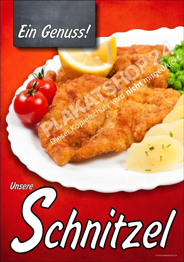 Schnitzel-Plakat für die Gastronomie