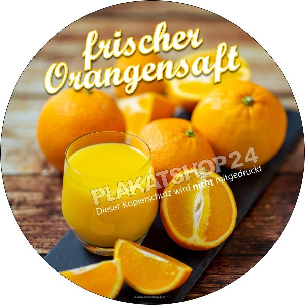 aufkleber-frischer-orangensaft Werbeaufkleber frischer Orangensaft
