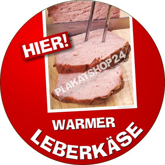 Leberkäseaufkleber Werbung für Imbiss/Gastronomie