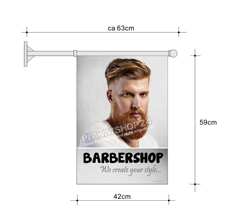 Barbershop Stockfahne