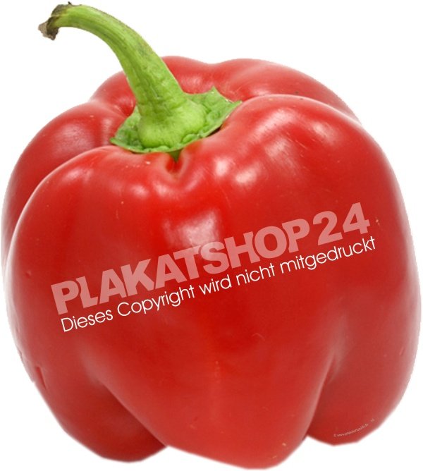 Schaufensterfolie rote Paprika als Aufkleber für Gemüse-Werbung