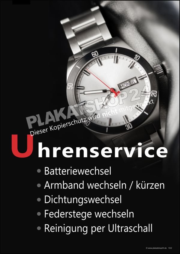 Werbeposter Uhrenservice / Reparatur