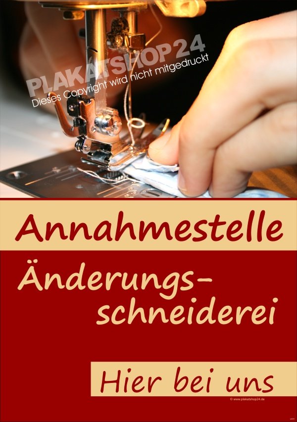 Poster Annahmestelle Änderungsschneiderei