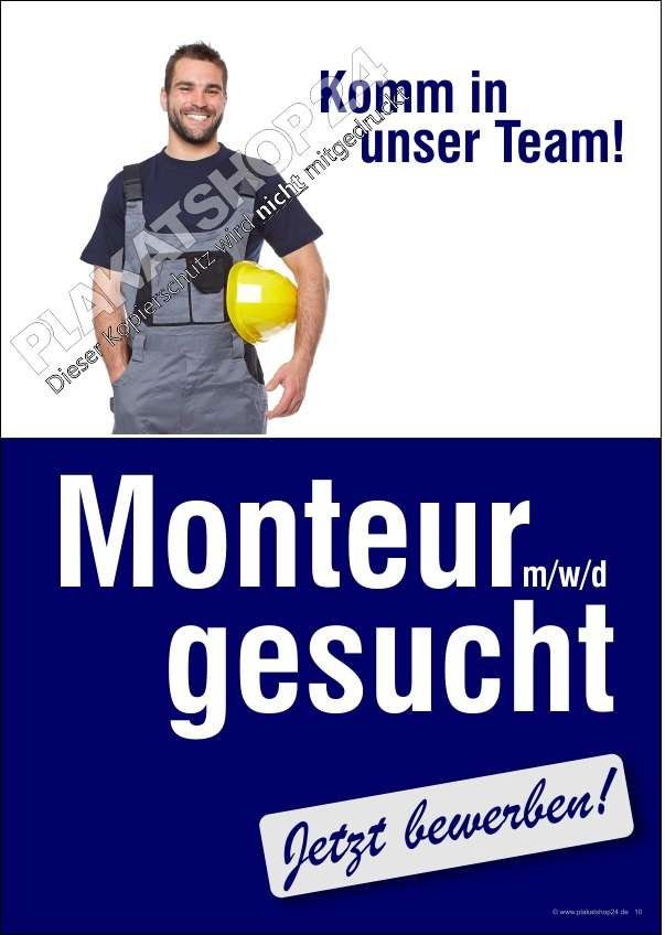 plakat-monteur-gesucht Werbeposter Monteur gesucht