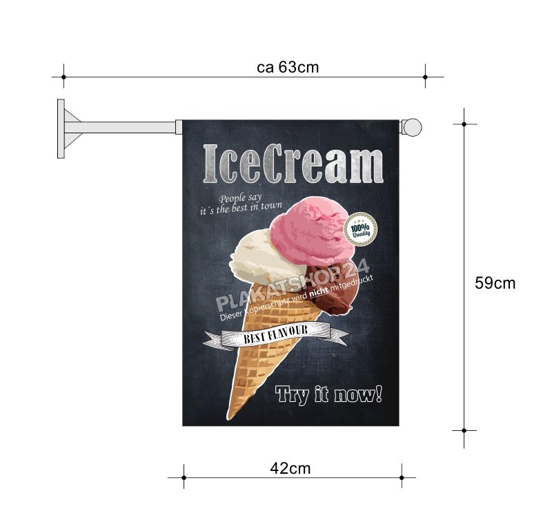 Eisfahne im Vintage Stil