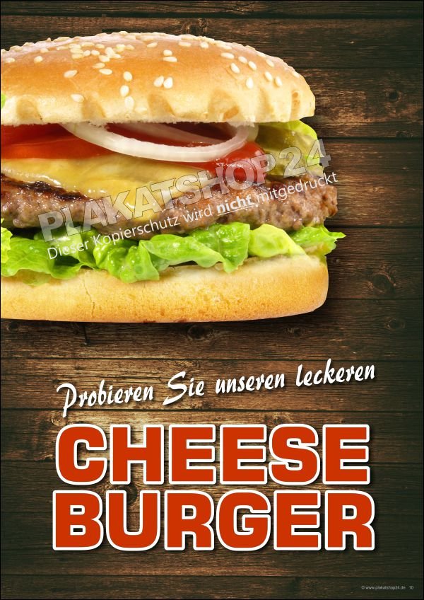 Cheeseburgerplakat für Imbiss Gastronomie
