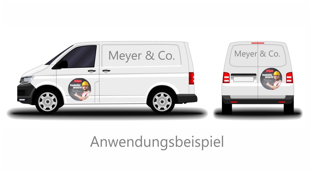 Werbefolie Bauhelfer gesucht Werbefolie Bauhelfer gesucht