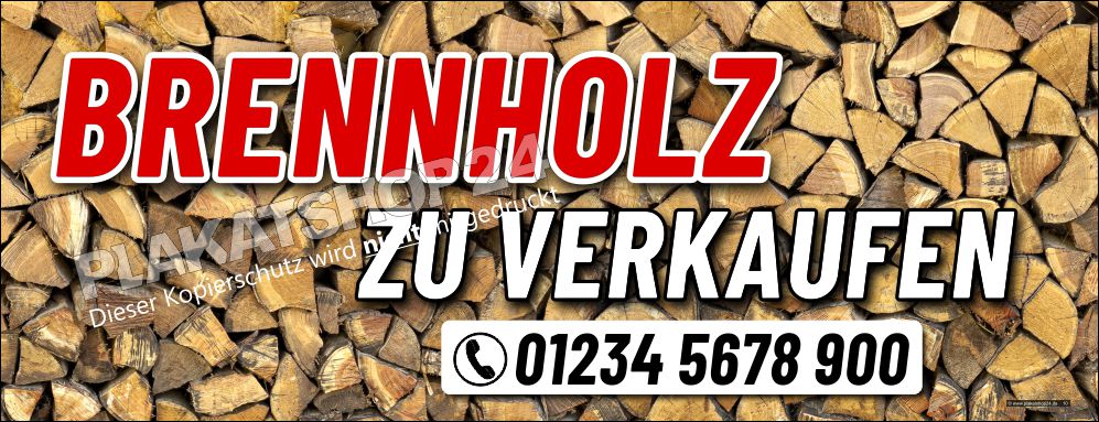 Bannerwerbung Brennholz / Kaminholz zu verkaufen