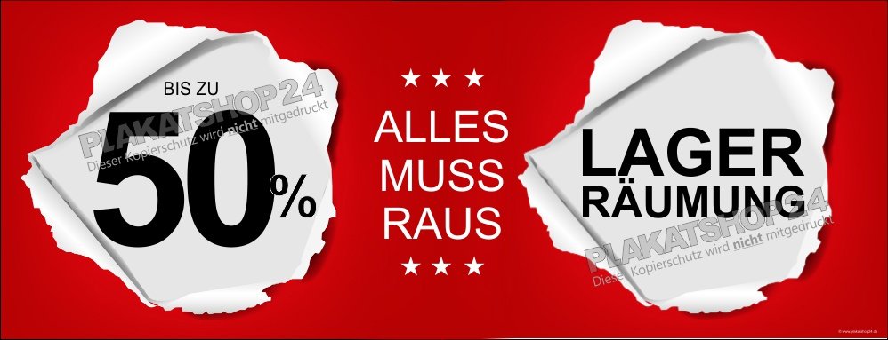 Günstige Querbanner Lagerräumung mit Prozentwert