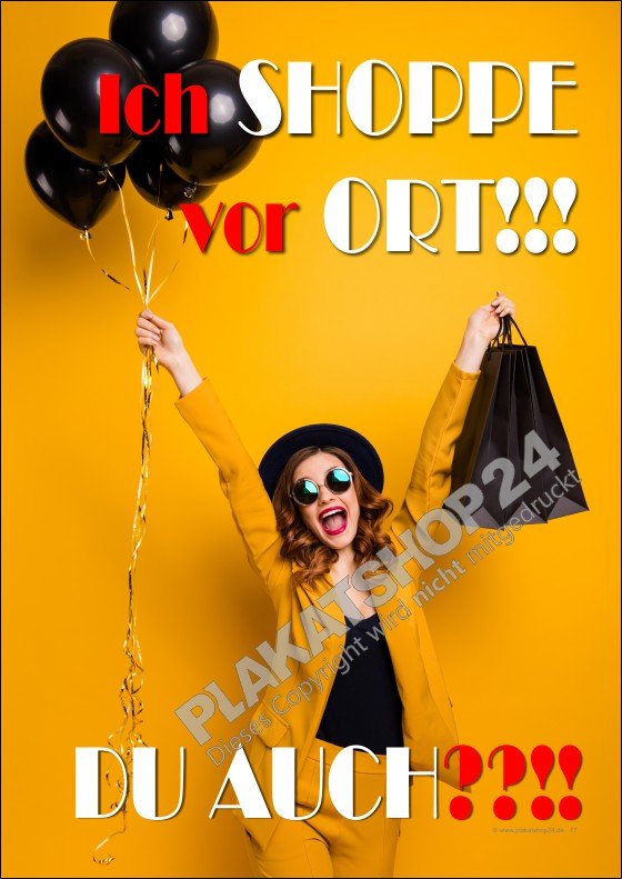 Werbeplakat einkaufen vor Ort