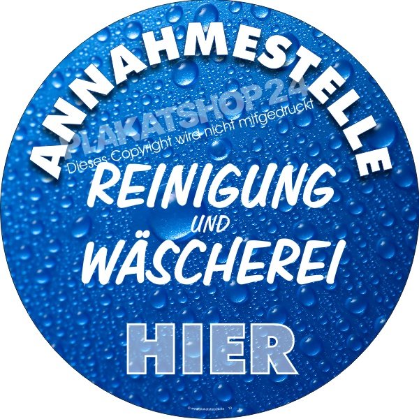 Aufkleber Annahmestelle Reinigung und Wäscherei