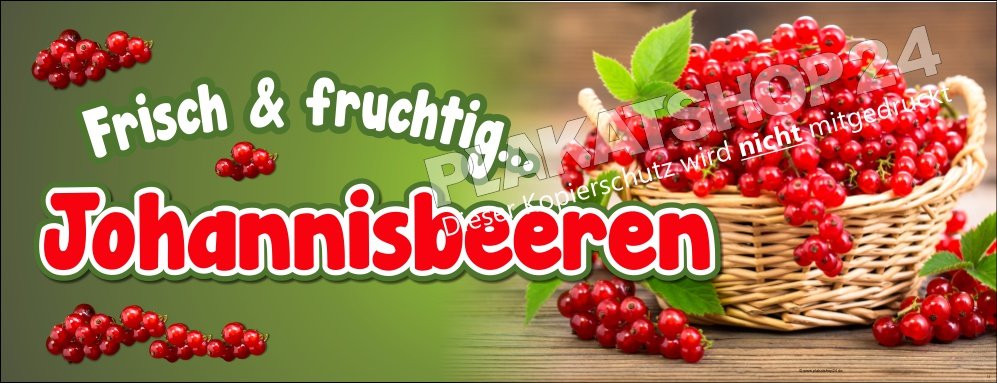 Johannisbeerenbanner Günstiges Werbebanner für Johannisbbeerenverkauf