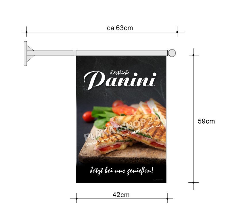 Stockfahne A2 köstliche Paninis