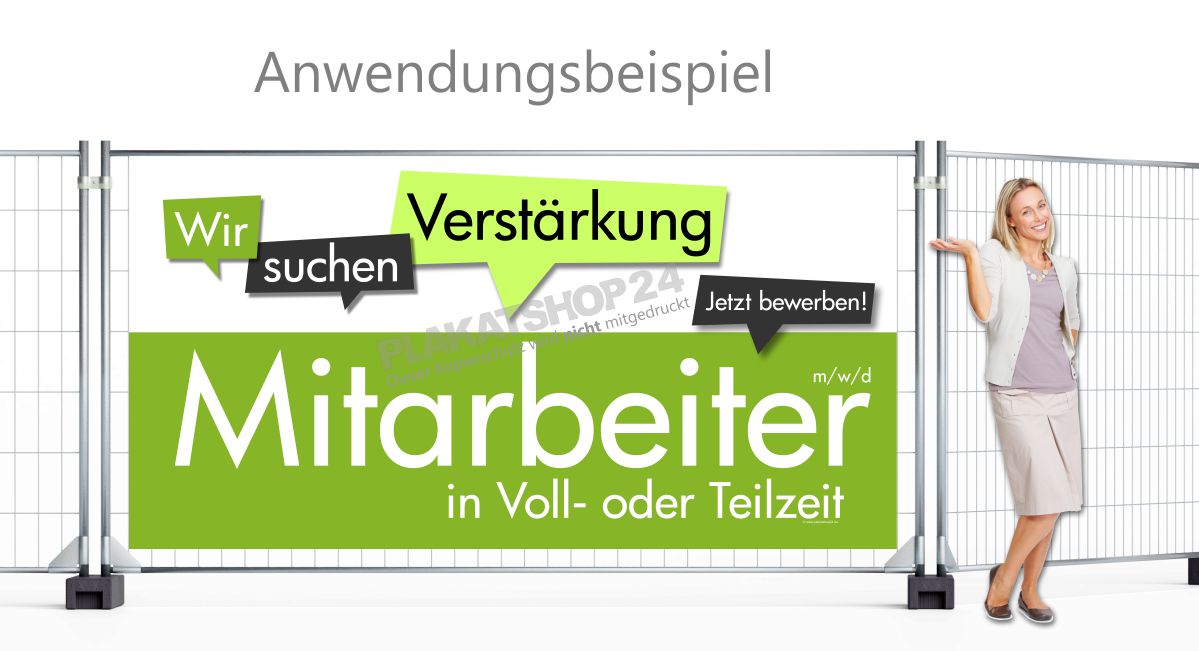 XXL Hinweis-Banner für Mitarbeiter gesucht XXL Hinweis-Banner für Mitarbeiter gesucht