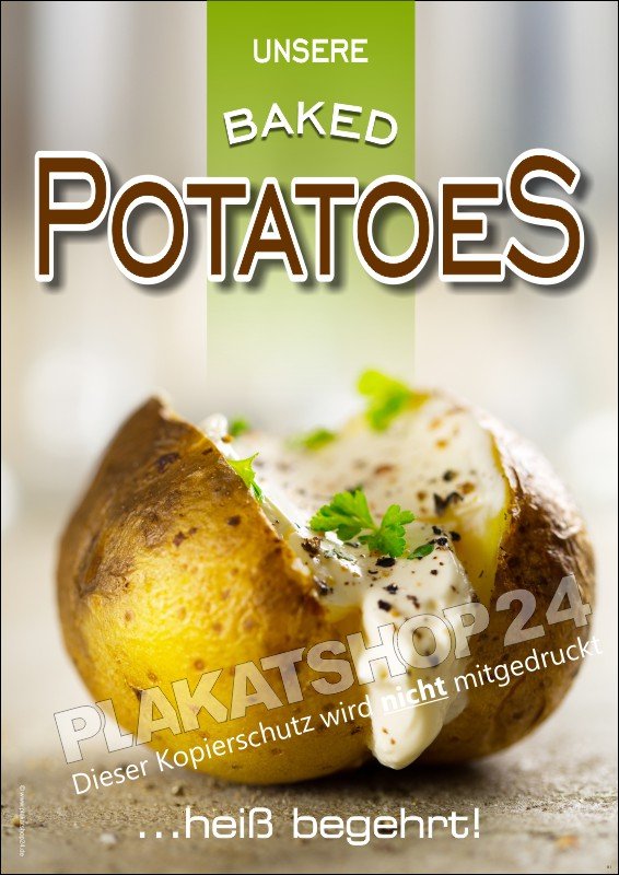Baked Potatoes-Werbeposter für Gastronomie