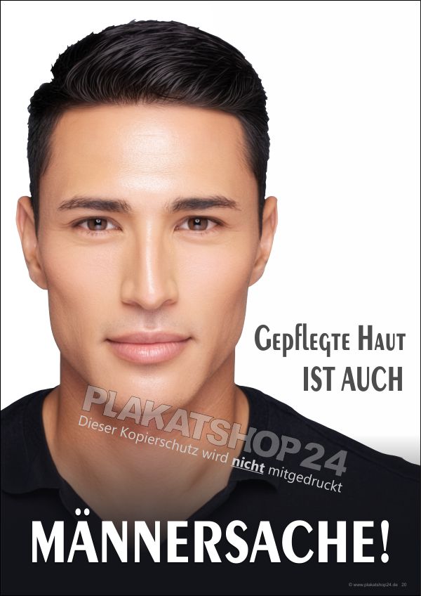 Werbeplakat Herrenkosmetik & Hautpflege – Wetterfestes Männer-Beauty Poster A4-A0 Werbeplakat Herrenkosmetik & Hautpflege – Wetterfestes Männer-Beauty Poster A4-A0