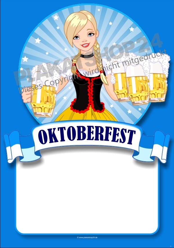 Oktoberfest Plakat für Kundenstopper, Plakatständer und Schaufenster-Dekoration