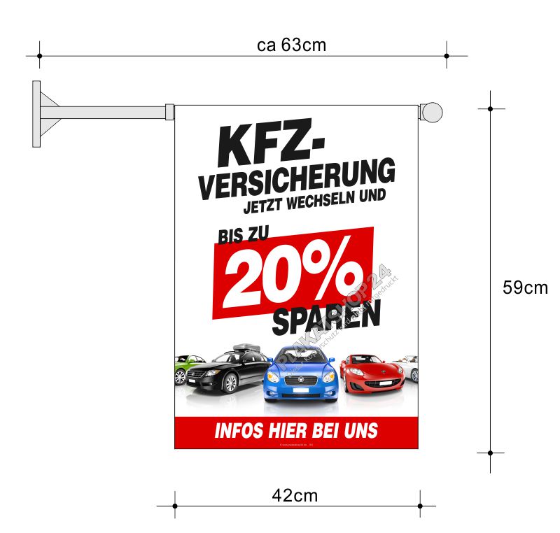 Stockfahne Kfz-Versicherung günstiger