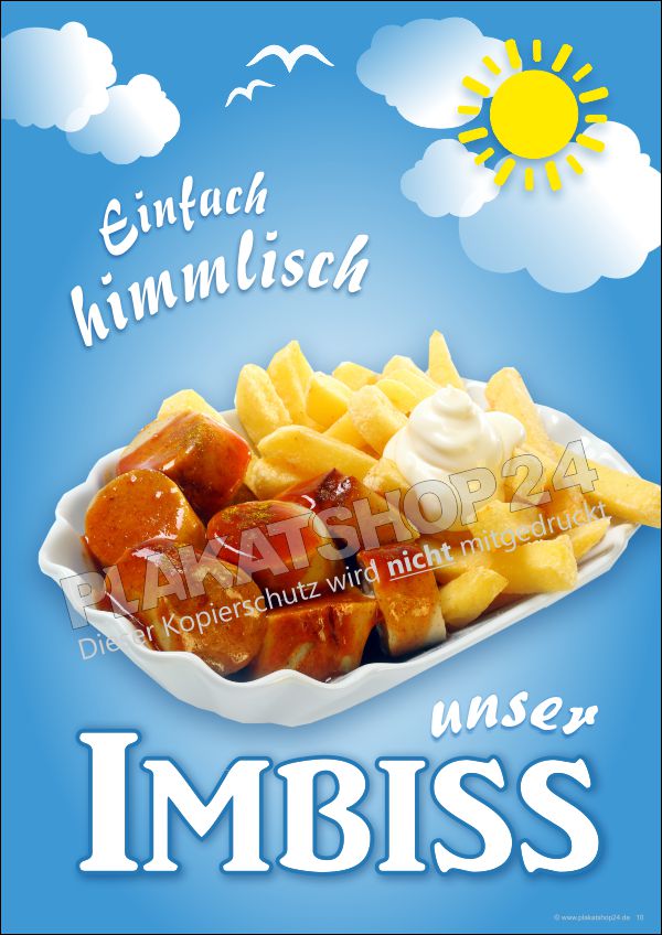 Werbeschild (Plakat) für Imbiss