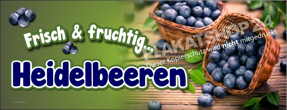 Werbefolie für Blaubeeren / Heidelbeeren