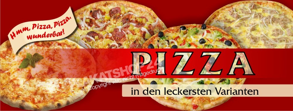 Pizza Werbebanner mit Pizza-Bildern für Werbung Pizzeria