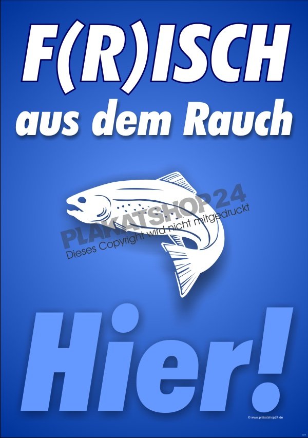 Fisch-Werbeplakat für den Verkauf von geräuchertem Fisch