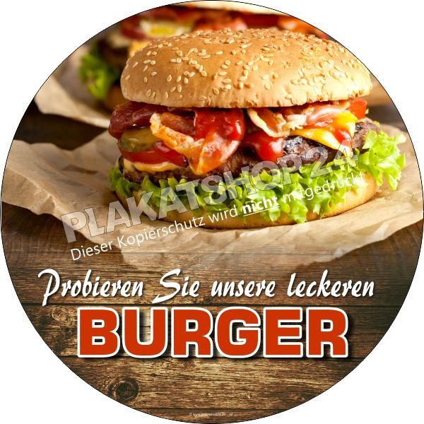 Klebefolie für Burger-Werbung in der Gastronomie