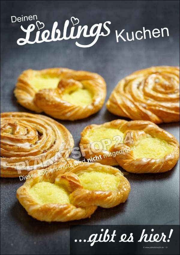 Werbeposter Plunderteilchen Kuchen