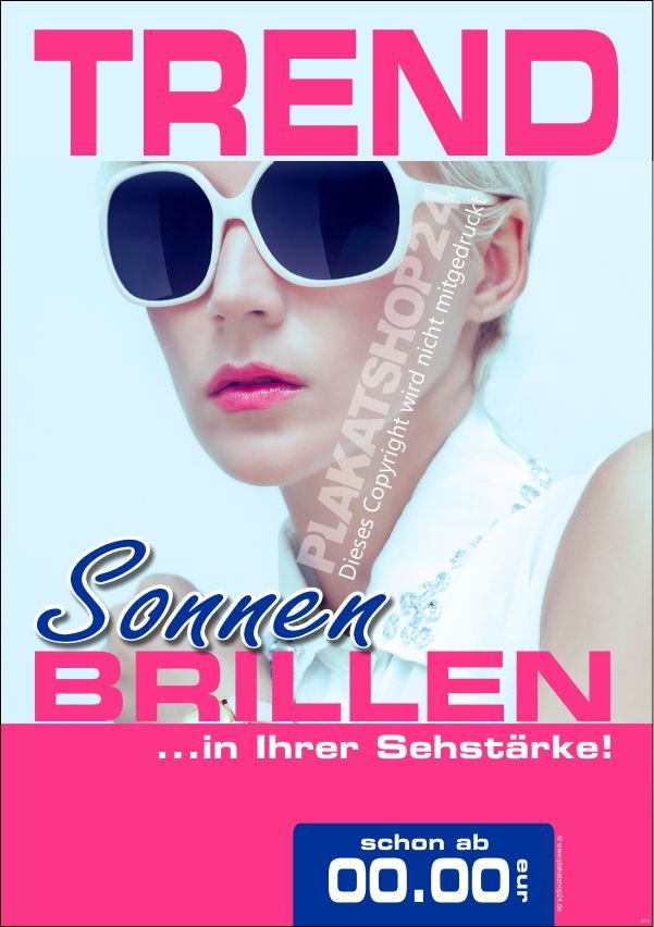 e5ca0b42424ab35fc0a5224550bceb6f Sonnenbrillen-Werbeposter für Angebot Sonnenbrille mit Sehstärke