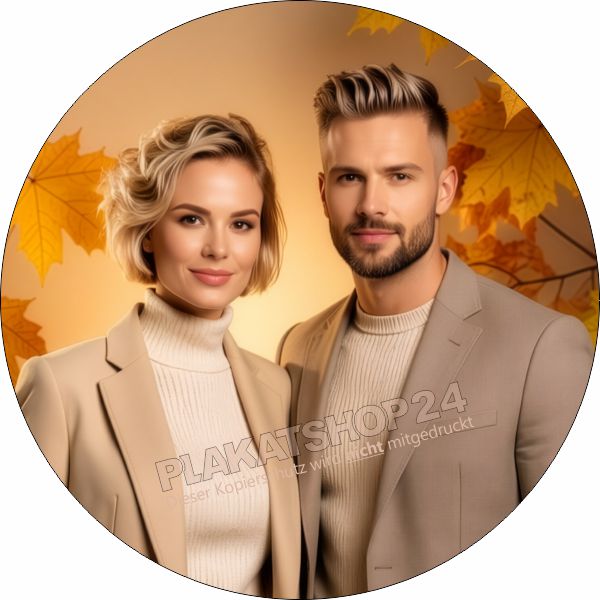 Runde Schaufensterfolie Friseur Herbstfrisuren – Aufkleber Damen & Herren 30/42/61 cm Runde Schaufensterfolie Friseur Herbstfrisuren – Aufkleber Damen & Herren 30/42/61 cm